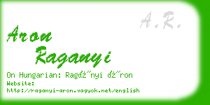 aron raganyi business card